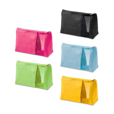 ANNIE. Microfibre and mesh cosmetic bag